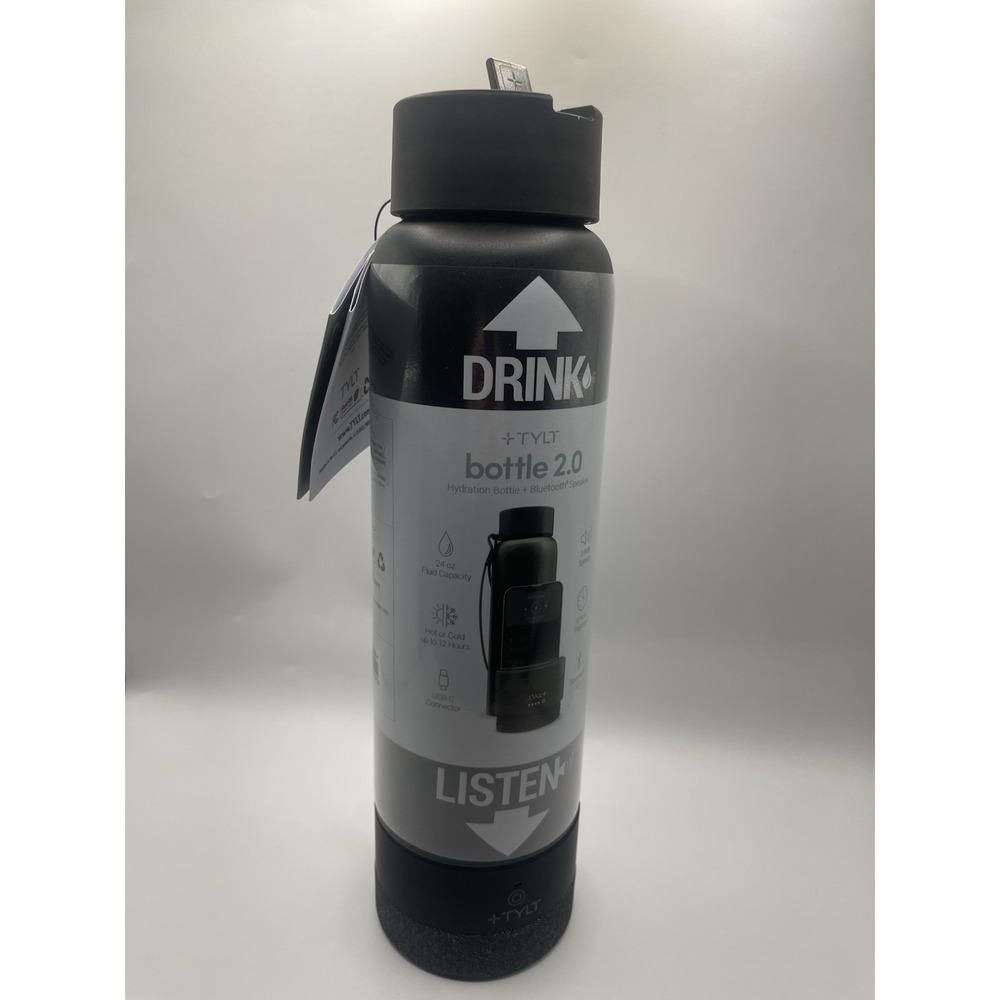 TYLT 24 Oz 2.0 Hydration Water Bottle +Bluetooth Speaker NWT